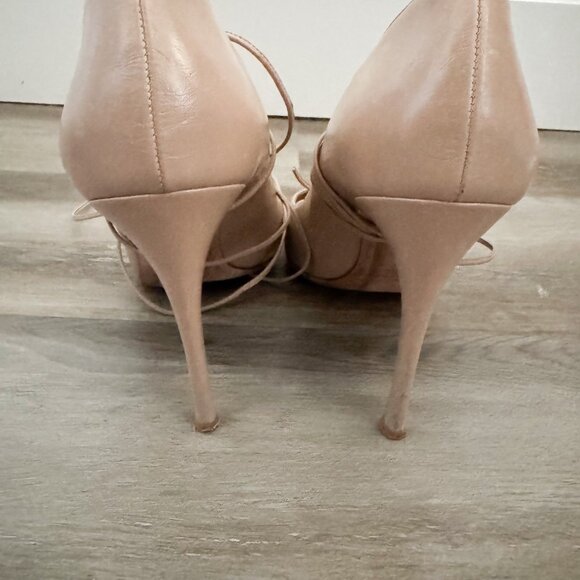 Valentino Garavani Nude Rockstud Strappy Lace Up Pump Heels 40 - Picture 7 of 7